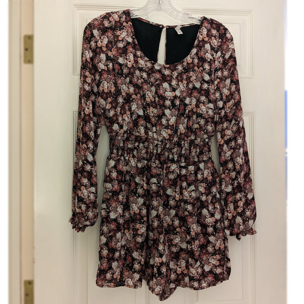 Floral long sleeve romper